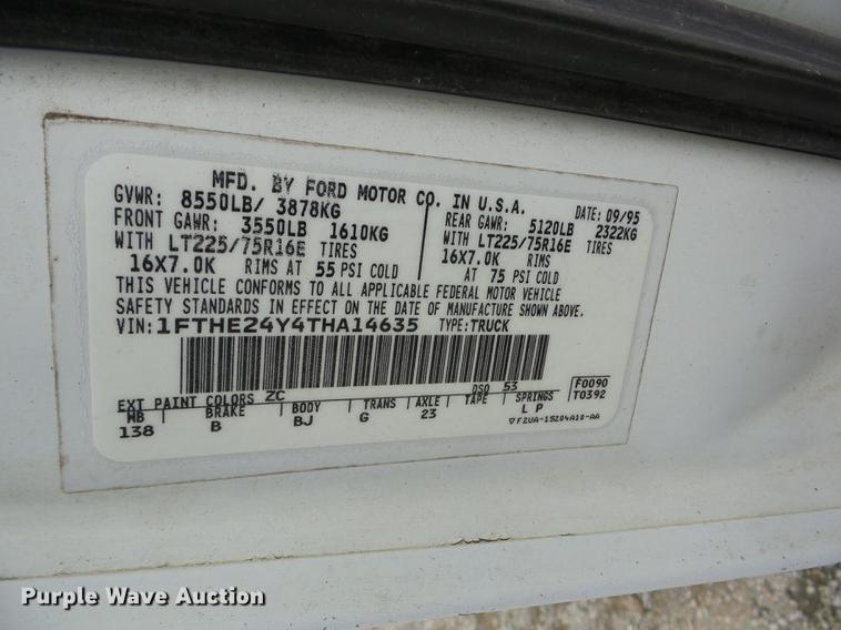 image for item K6373 1996 Ford Econoline E250 van