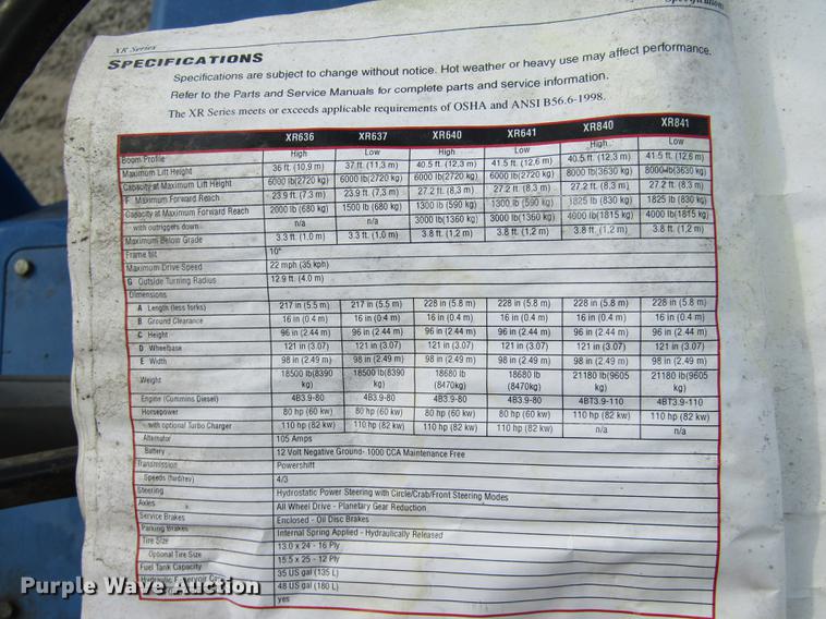 image for item DA3153 Up Right XR841 telehandler