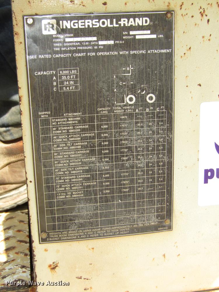image for item DA3154 Ingersoll Rand VR60B telehandler