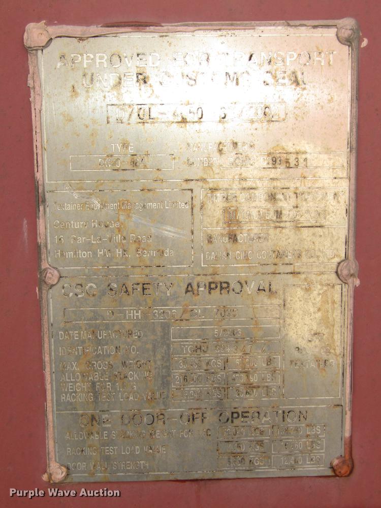 image for item DA3170 2006 Textainer container