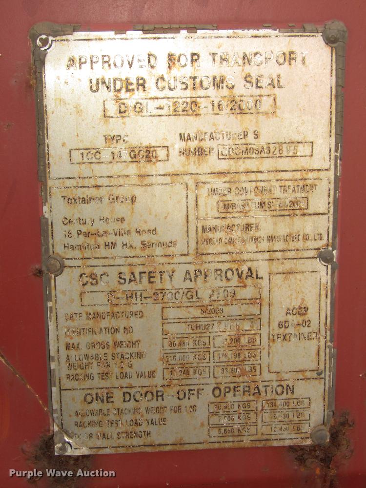 image for item DA3171 2003 Textainer container