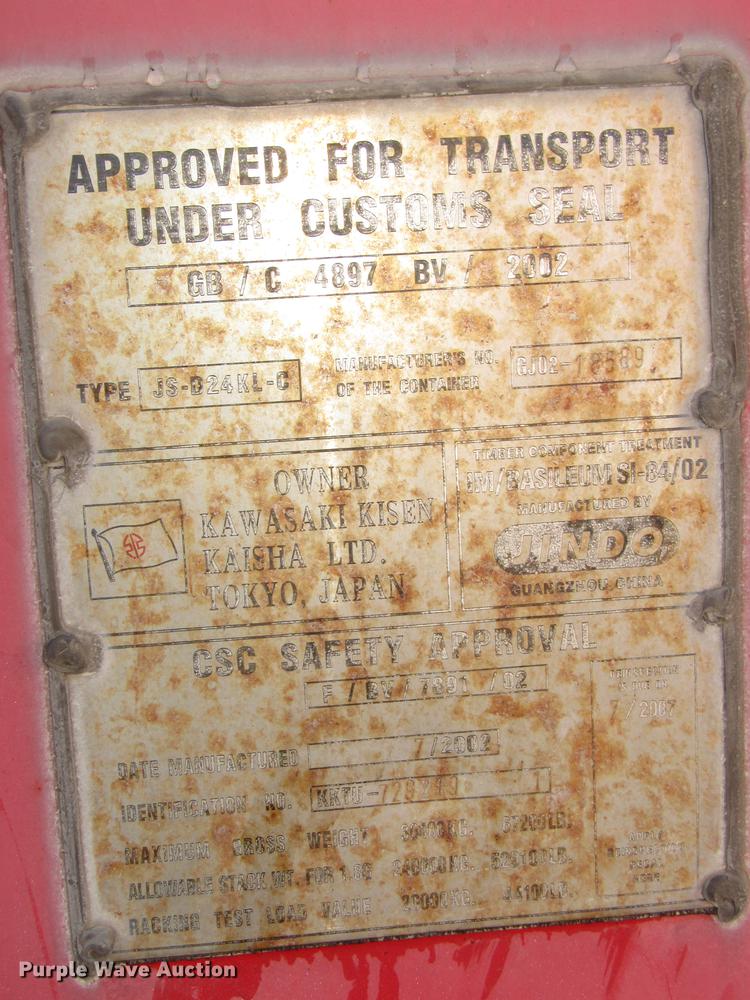 image for item DA3174 2002 K-Line container