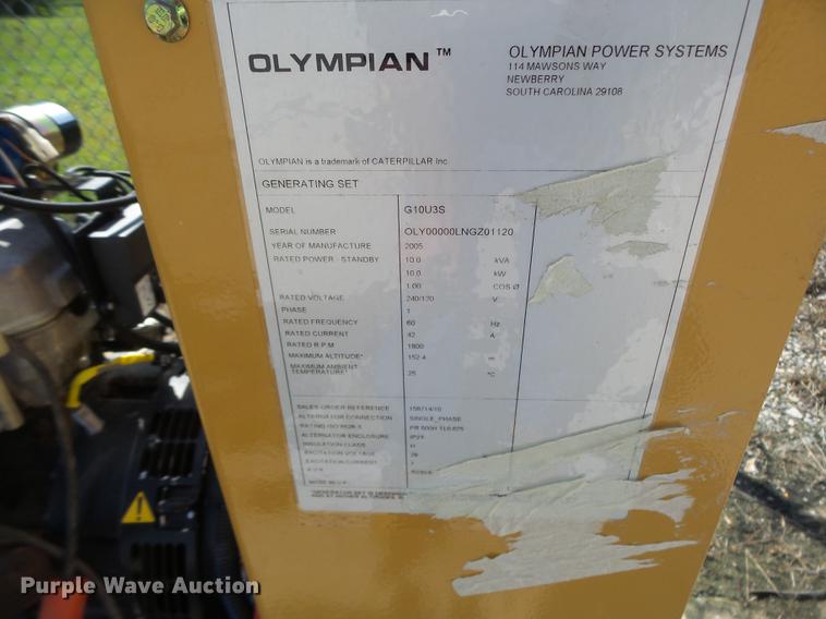 image for item DB1467 2005 Olympian generator