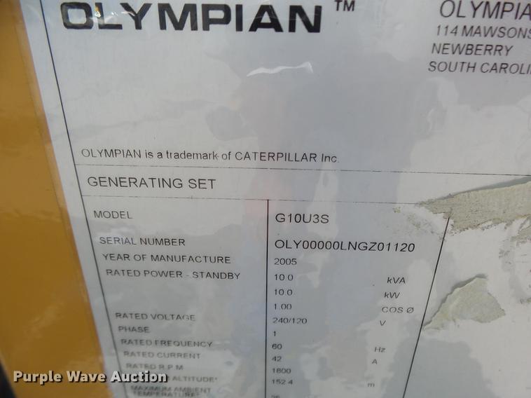 image for item DB1467 2005 Olympian generator