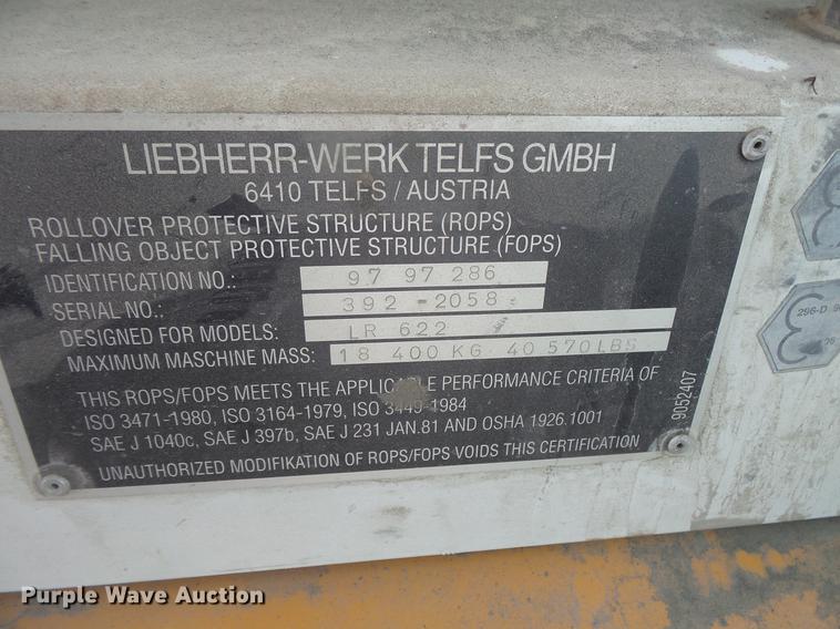 image for item DB8151 1998 Liebherr LR622 Litronic track loader
