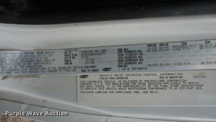 image for item DC5268 2001 Sterling L7500 dump truck