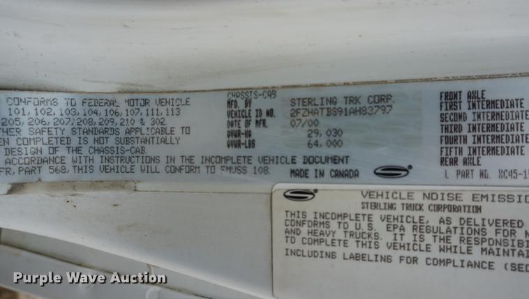 image for item DC5268 2001 Sterling L7500 dump truck