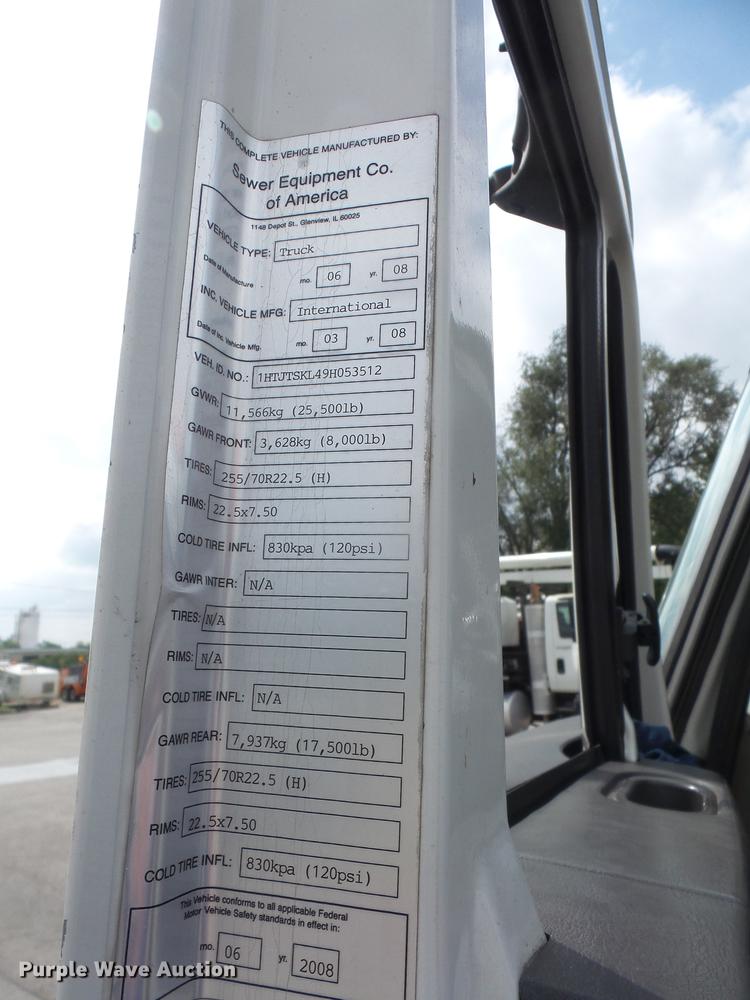 image for item DC5301 2009 International DuraStar 4300 jetter truck