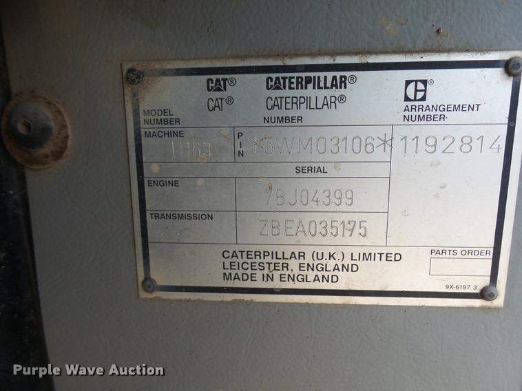 image for item DH9723 1999 Caterpillar TH63 telehandler