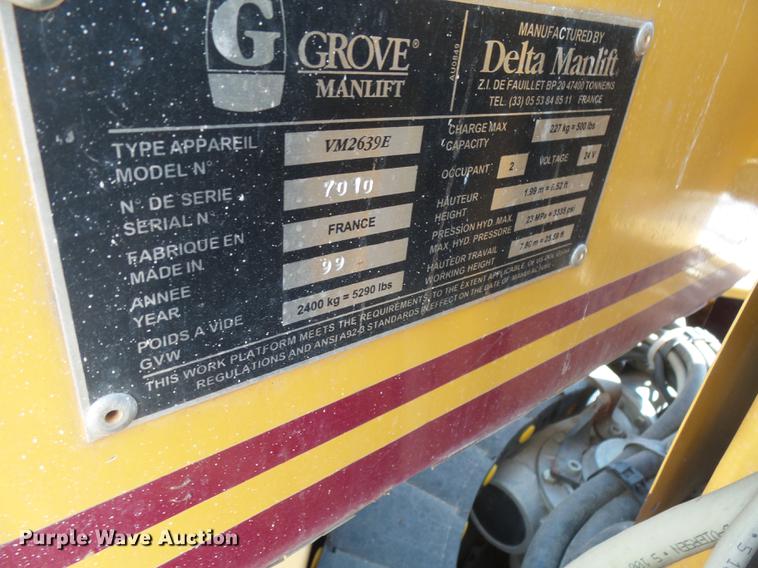image for item DH9725 1999 Grove VM2639E vertical lift