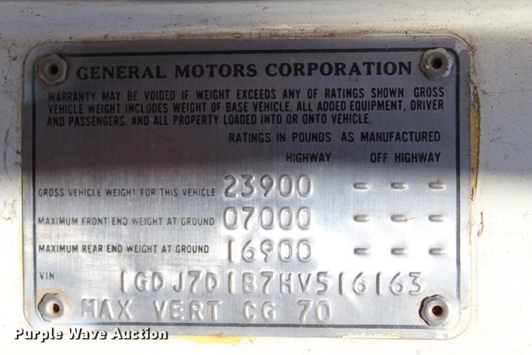 image for item L1913 1987 GMC 7000 Topkick dump truck