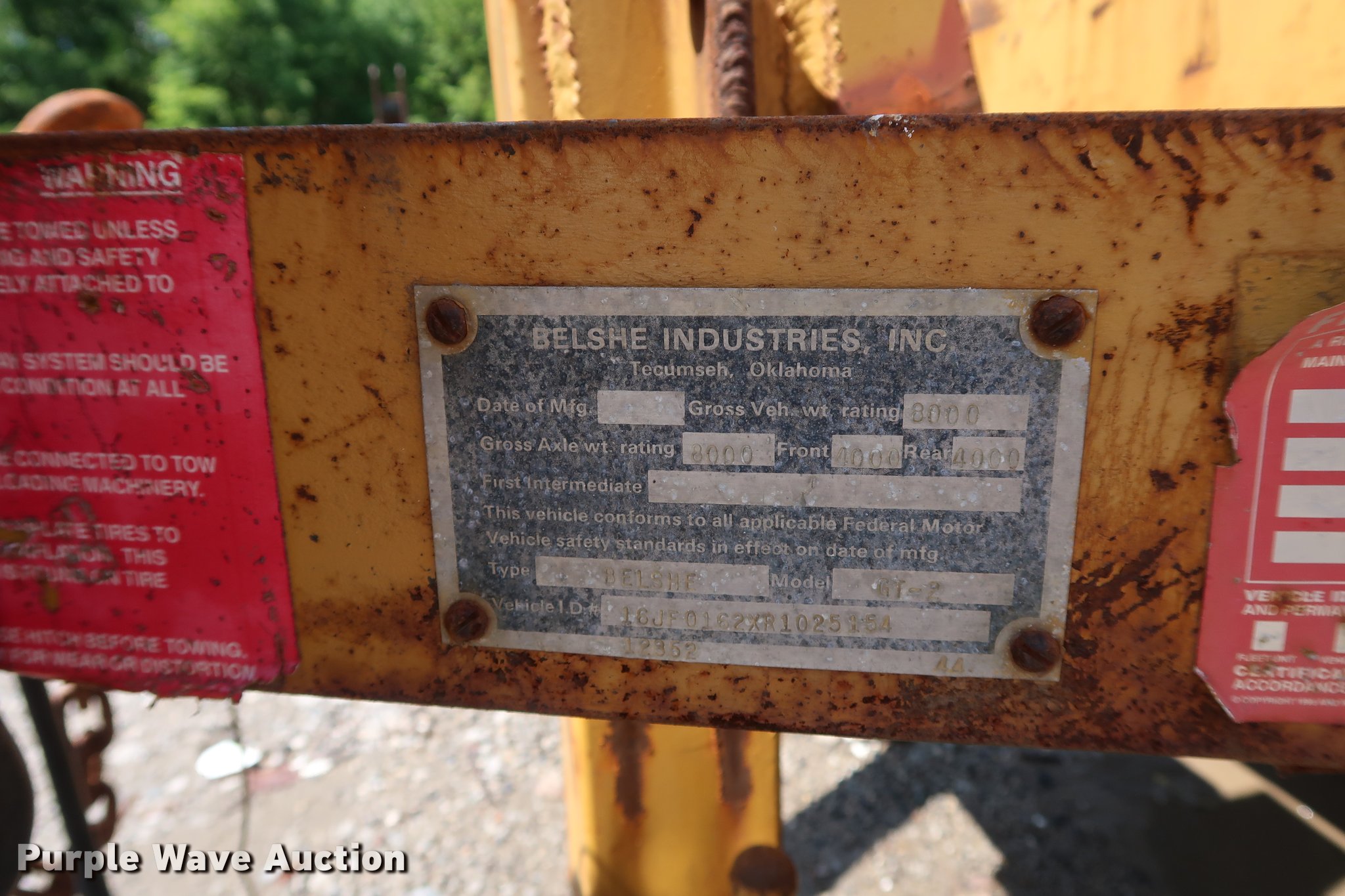 1994 Belshe GT-2 equipment trailer in Sibley, MO | Item DD1664 sold ...