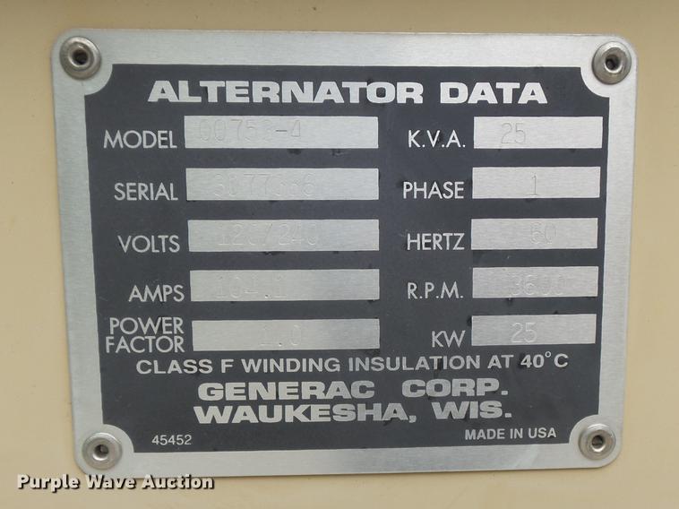 image for item DB6420 1998 Generac 00753-4 generator