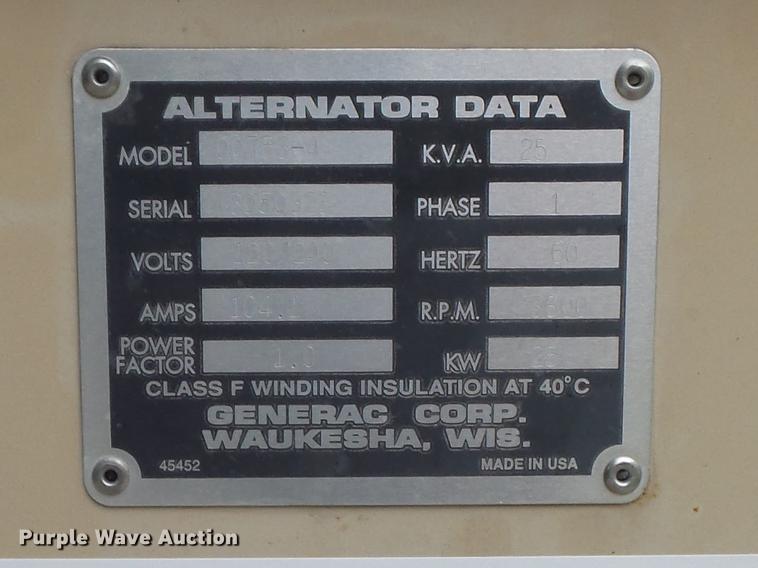 image for item DB6422 1998 Generac 00753-4 generator