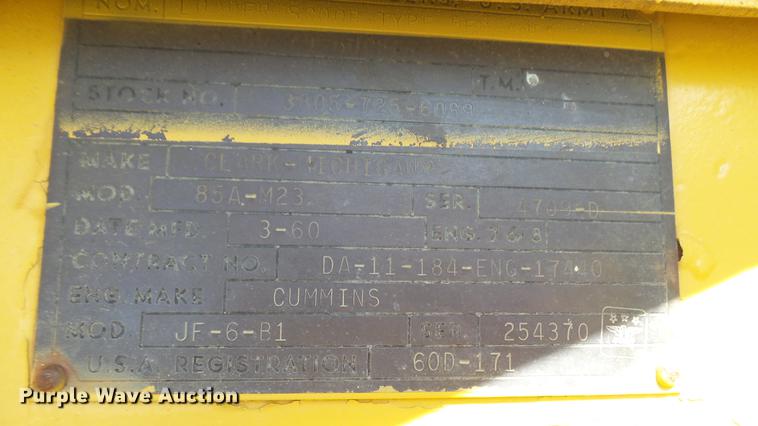 image for item DC1802 1960 Clark Michigan 85A-M23 wheel loader