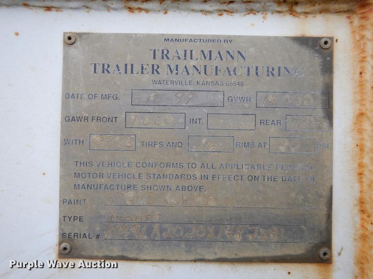 image for item DD0804 1999 Trailmann livestock trailer