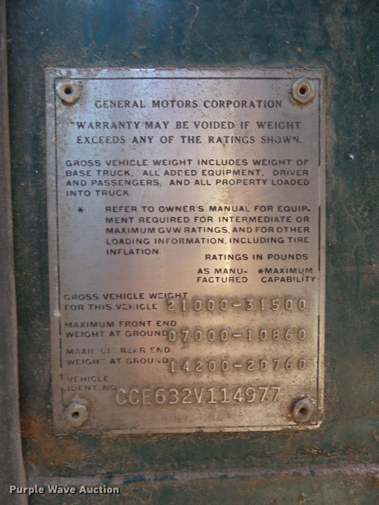 image for item K6340 1972 Chevrolet C60 grain truck