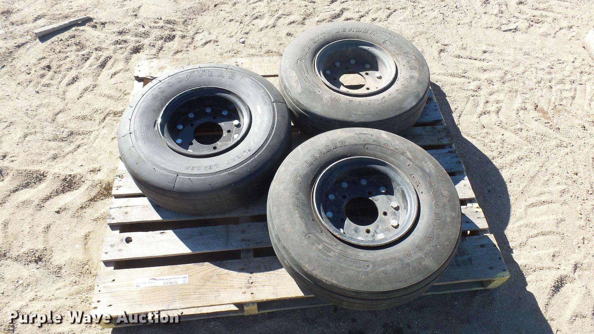 (3) Goodyear 24x7.7 implement tires and wheels in Kinsley, KS Item