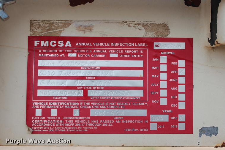 image for item DB4182 1991 shop built flatbed trailer