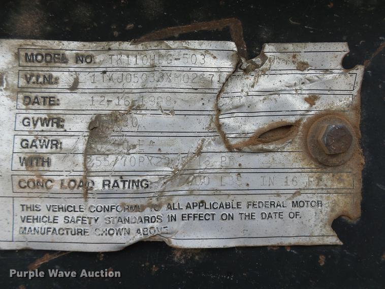 image for item DB4203 1999 Trail King TK110HDG-503 HG series lowboy equipment trailer