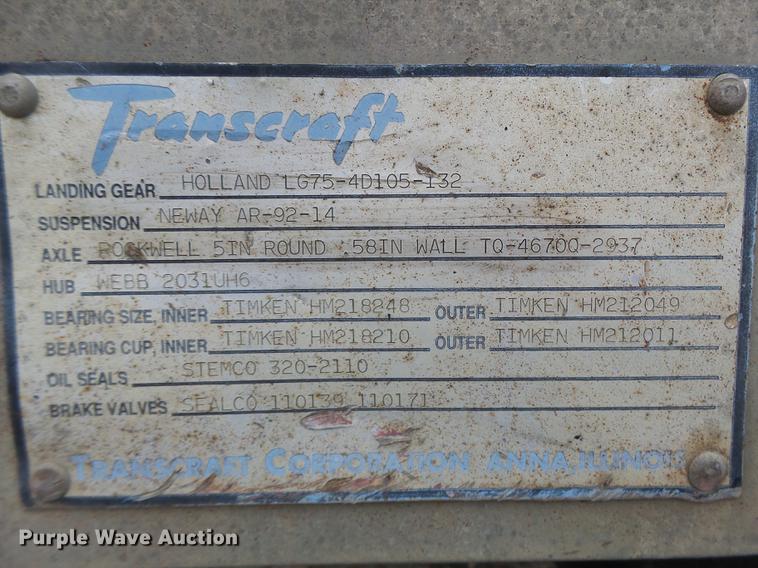 image for item DB9998 1993 Transcraft Eagle W2 flatbed trailer