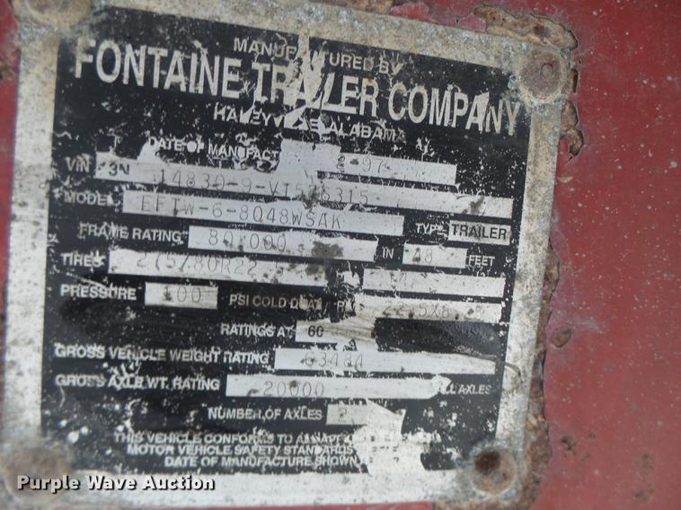 image for item DB9999 1997 Fontaine flatbed trailer