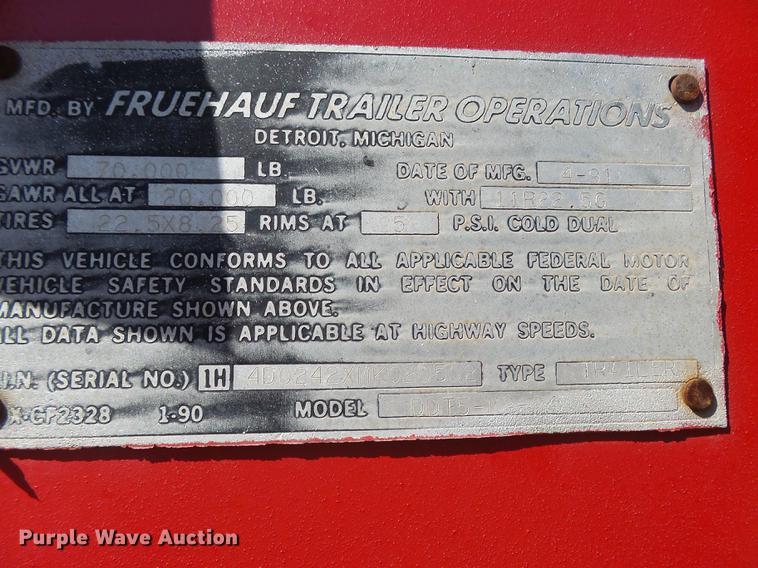 image for item DC3796 1991 Fruehauf DDTS-M2-24 end dump trailer