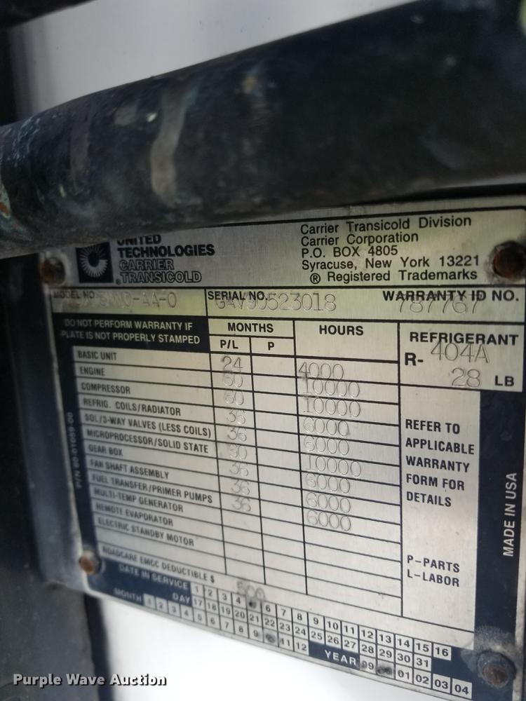 image for item EE9259 2001 Utility VS2R refrigerated van trailer