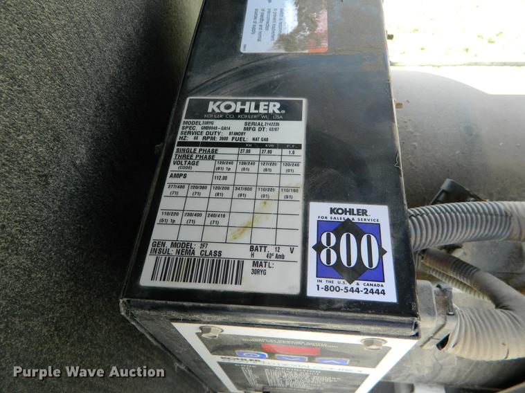 image for item DB1138 2007 Kohler generator