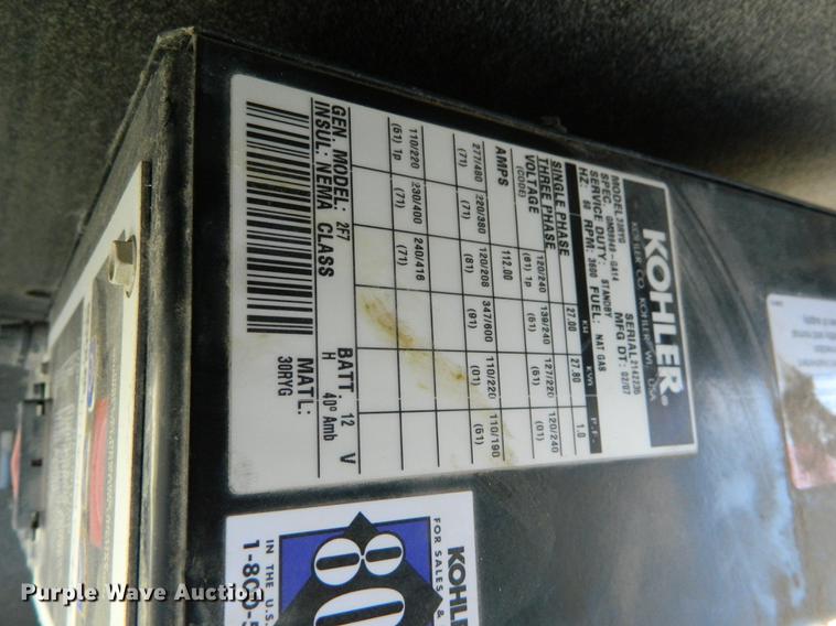 image for item DB1138 2007 Kohler generator