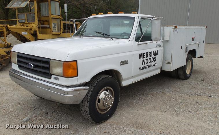 image for item DB7383 1988 Ford F350 utility bed pickup truck