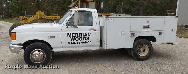image for item DB7383 1988 Ford F350 utility bed pickup truck