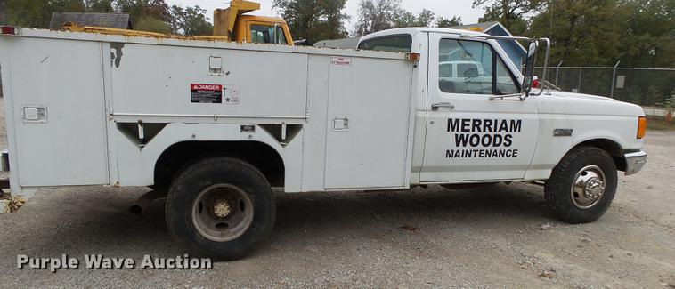 image for item DB7383 1988 Ford F350 utility bed pickup truck