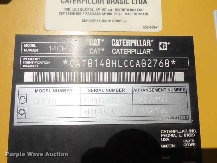 image for item DB8125 2006 Caterpillar 140H VHP Plus motor grader