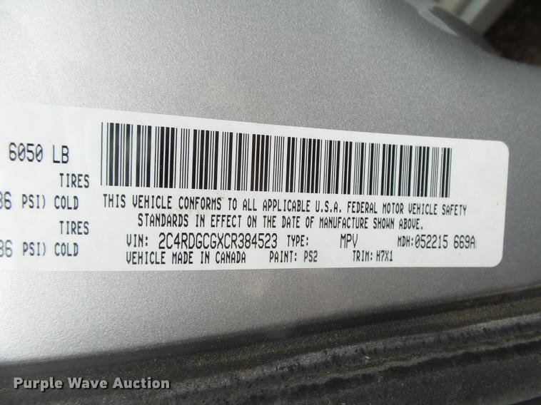 image for item DC3804 2012 Dodge Grand Caravan van