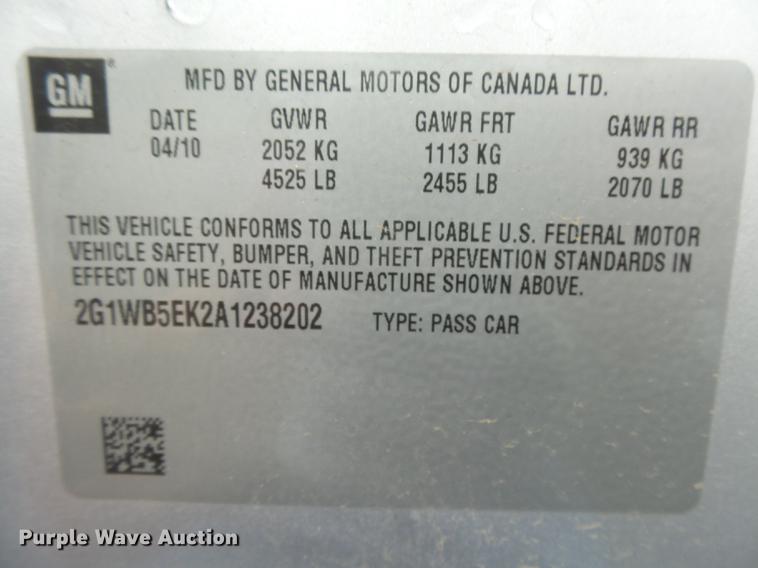 image for item DC3805 2010 Chevrolet Impala