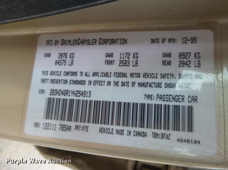 image for item DC3808 2000 Dodge Intrepid