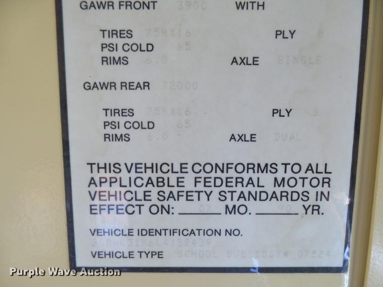 image for item DC3846 1990 Chevrolet G30 school bus