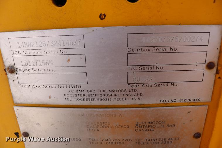 image for item DD0063 JCB 1400B backhoe