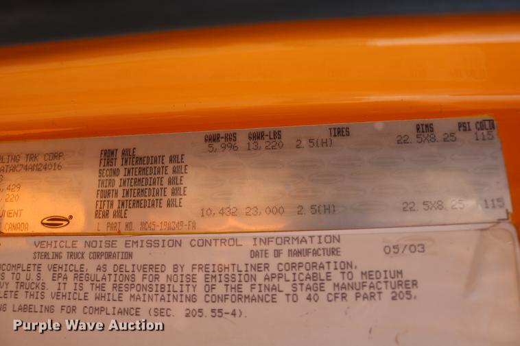 image for item DD0108 2004 Sterling dump truck