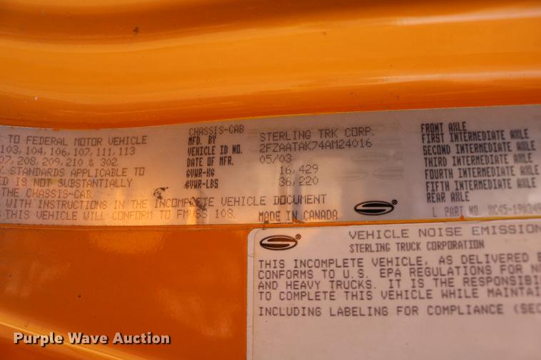 image for item DD0108 2004 Sterling dump truck