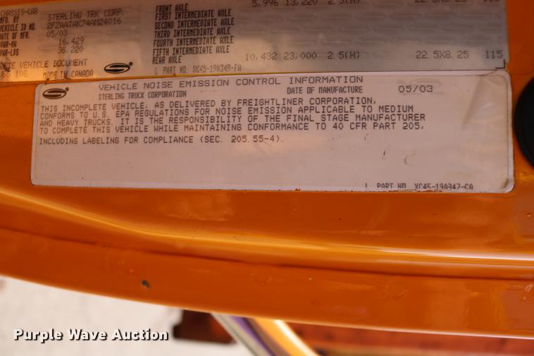 image for item DD0108 2004 Sterling dump truck