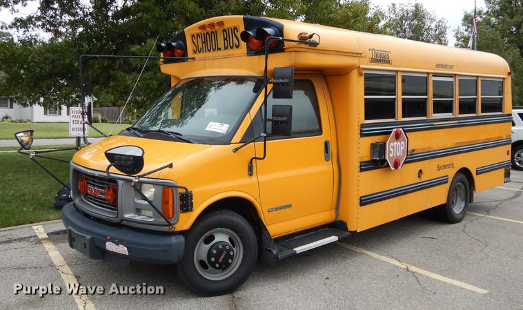 image for item DD0751 2002 GMC Savana G3500 Cargo Thomas school bus