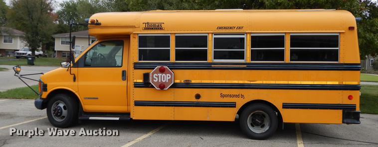 image for item DD0751 2002 GMC Savana G3500 Cargo Thomas school bus