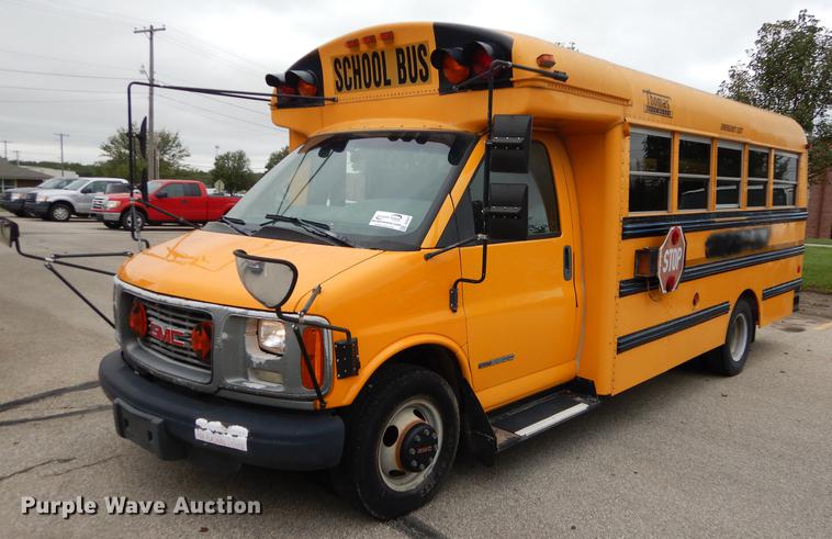 image for item DD0827 2002 GMC Savana G3500 Cargo Thomas school bus