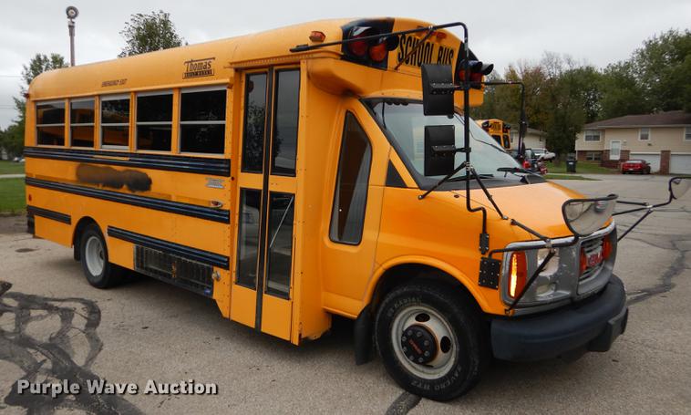 image for item DD0827 2002 GMC Savana G3500 Cargo Thomas school bus