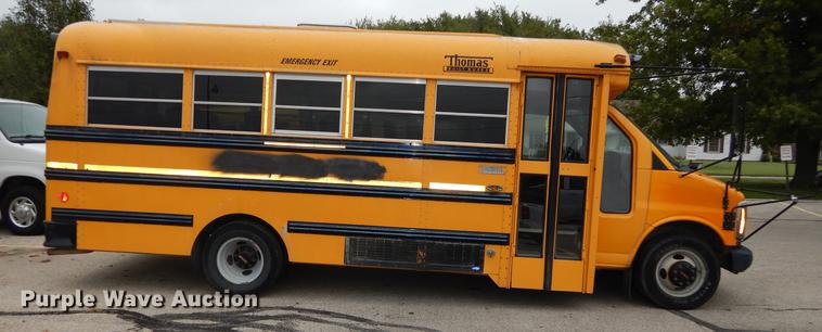 image for item DD0827 2002 GMC Savana G3500 Cargo Thomas school bus