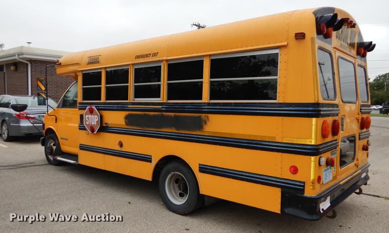 image for item DD0827 2002 GMC Savana G3500 Cargo Thomas school bus