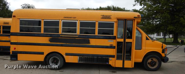 image for item DD0829 2002 GMC Savana G3500 Cargo Thomas school bus