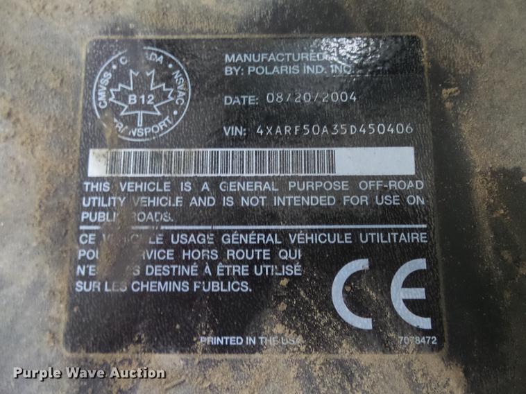 image for item DH9742 2005 Polaris Ranger utility vehicle